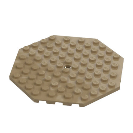 LEGO Plate, Modified 10 x 10 Octagonal with Hole, Dark Tan [89523] 6288246