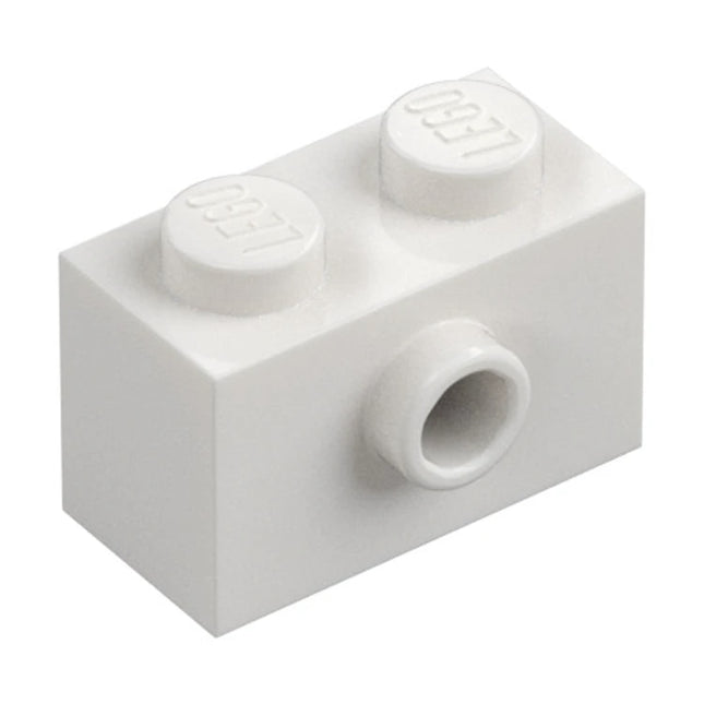 LEGO Brick, Modified 1 x 2, Stud on Side, Bottom Stud Holder, White [86876] 6383982