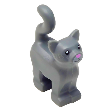 LEGO Minifigure Animal - Cat, Standing, Light Grey Chest, Dark Grey [13786pb09]