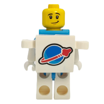 LEGO Minifigure - Astronaut - Male, White and Dark Azure Suit, White Helmet, Metallic Gold Visor, Smile (2022) [CITY]