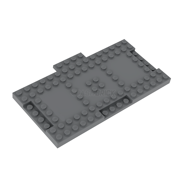 LEGO Brick, Modified 8 x 16 x 2/3 with 1 x 4 Indentations and 1 x 4 Plate, Dark Grey [18922]
