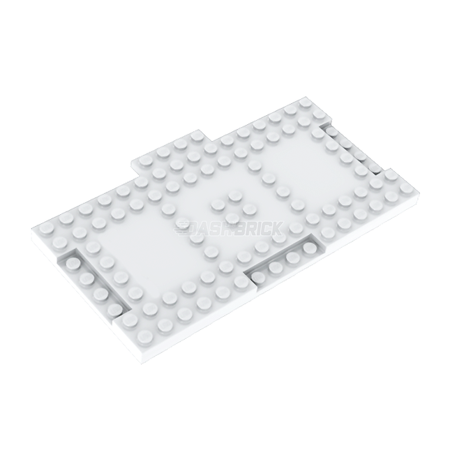 LEGO Brick, Modified 8 x 16 x 2/3 with 1 x 4 Indentations and 1 x 4 Plate, White [18922] 6302500