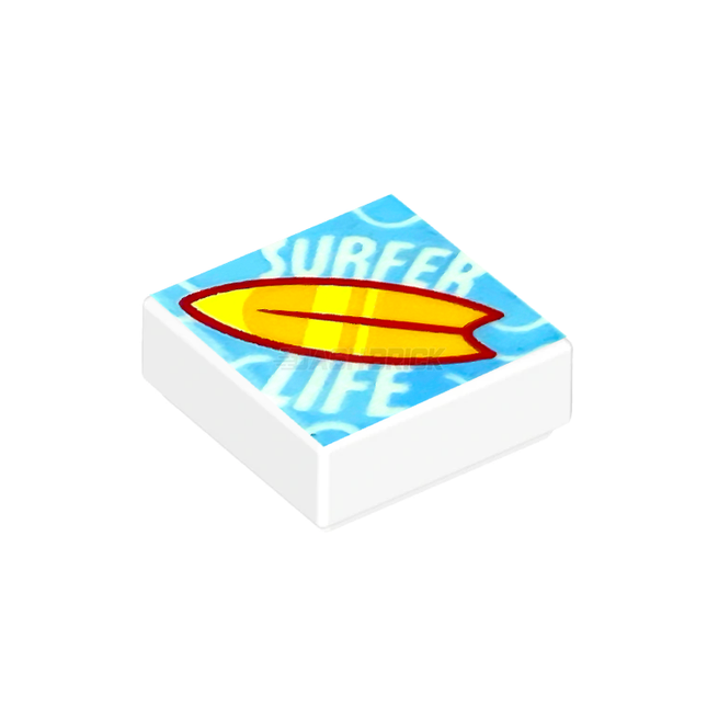 LEGO Minifigure Accessory - "Surfer Life" Sign (1 x 1 Tile) [101655]