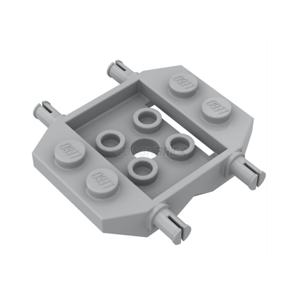 LEGO Vehicle, Base 3 x 4 x 2/3, Wheel Clip Pins, Wedge, Light Grey [24326] 6134236