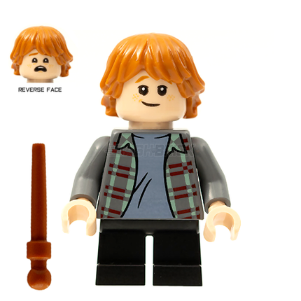 LEGO Minifigure - Ron Weasley - Plaid Shirt, Black Short Legs [HARRY POTTER]