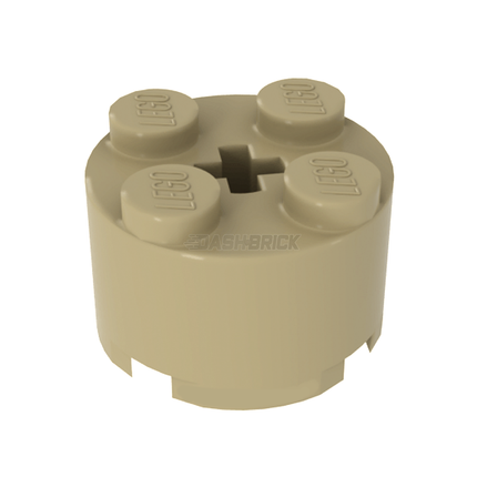 LEGO Brick, Round 2 x 2 with Axle Hole, Tan [3941] 4125220