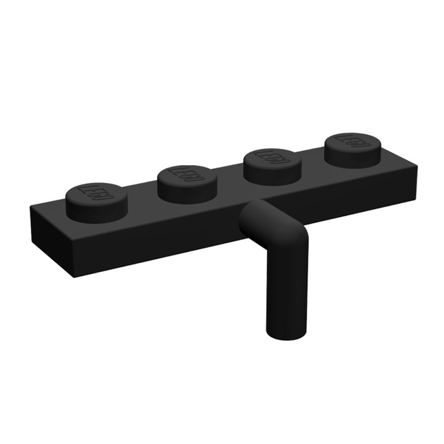 LEGO Plate, Modified 1 x 4 with Bar Arm Down, Black [30043] 6172997