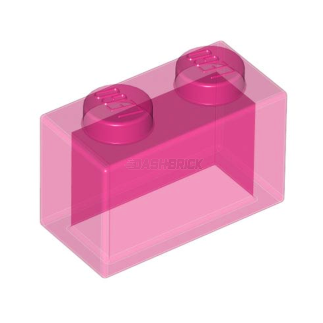LEGO Brick 1 x 2 without Bottom Tube, Trans-Dark Pink [3065] 6244913