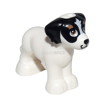 LEGO Minifigure Animal - Dog, Shaggy Fur, White/Black, Stripe on Forehead, "Daisy" [3168pb02] 6429439