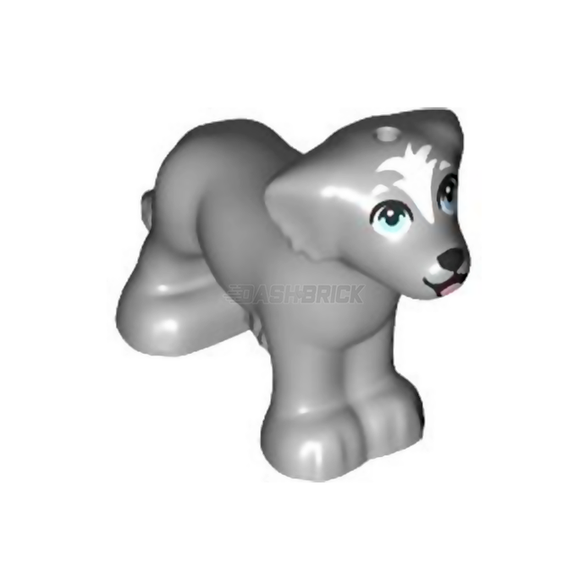 LEGO Minifigure Animal - Dog, Shaggy Fur, Open Mouth, Pink Tongue, Light Grey [3168pb05] 6435163