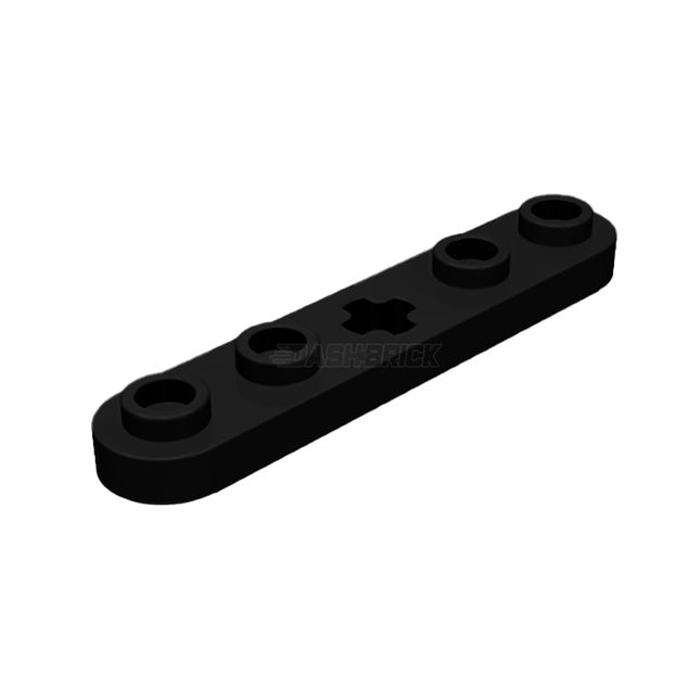 LEGO Technic, Plate 1 x 5, Smooth Ends, 4 Studs, Center Axle Hole, Black [32124]