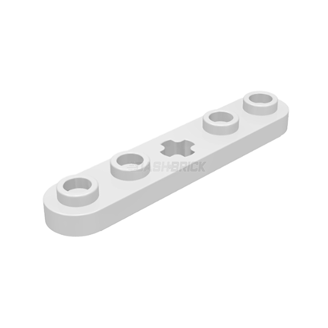 LEGO Technic, Plate 1 x 5, Smooth Ends, 4 Studs, Center Axle Hole, White [32124] 6280386