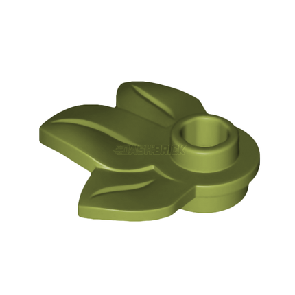 LEGO Plant Plate, Round 1 x 1 with 3 Leaves, Olive Green [32607] 6398008