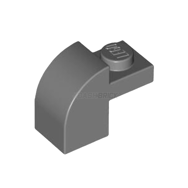 LEGO Slope, Curved 2 x 1 x 1 1/3 with Recessed Stud, Dark Grey [6091] 6411327
