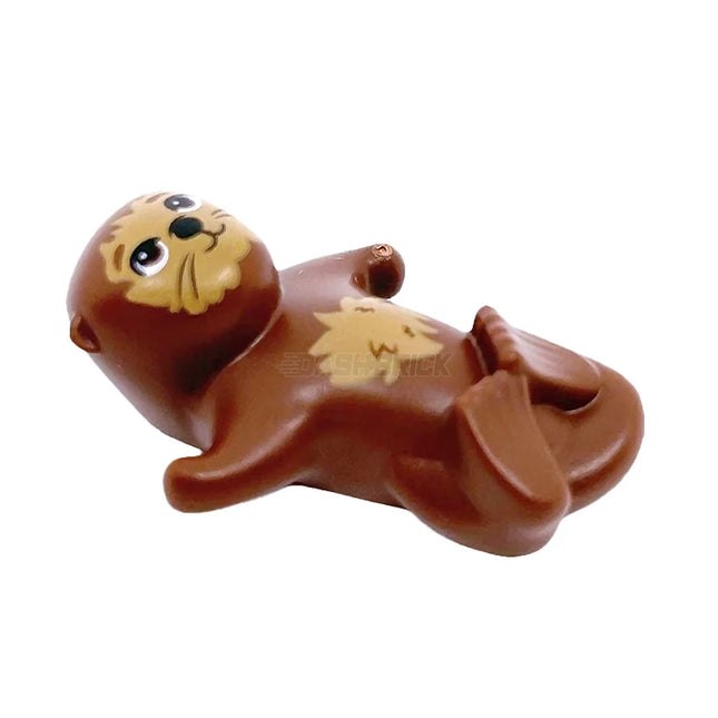 LEGO Sea Otter, Lying on Back with Black Nose, Medium Nougat Fur [3592pb01]