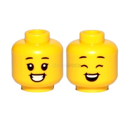 LEGO Minifigure Part - Head, Child, Duel, Eyebrows, Big Smile, Teeth [3626cpb2380] 6270397