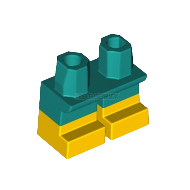 LEGO Minifigure Part - Legs Short with Molded Yellow Lower Legs / Boots Pattern [41879pb024]