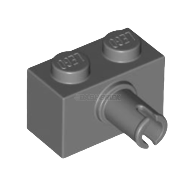 LEGO Technic, Brick, Modified 1 x 2 with Pin, Dark Grey [2458] 4211087