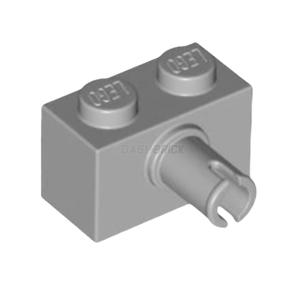 LEGO Technic, Brick, Modified 1 x 2 with Pin, Light Grey [2458] 4211364