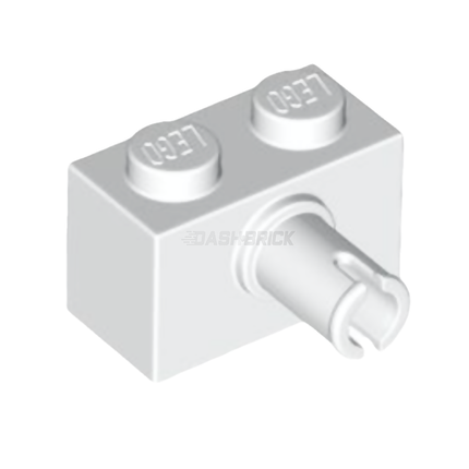 LEGO Technic, Brick, Modified 1 x 2 with Pin, White [2458] 4160228