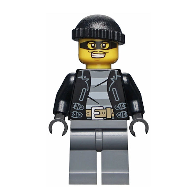 LEGO Minifigure - Male, City Bandit, Black Knit Cap, Mask (2014) [CITY]