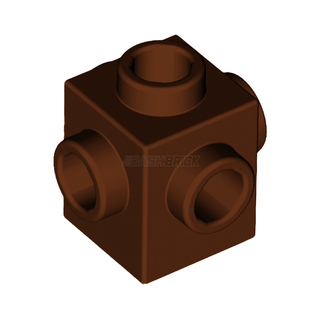 LEGO Brick, Modified 1 x 1 with Studs on 4 Sides, Reddish Brown [4733]