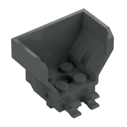 LEGO Plate, Cockpit 4 x 2 x 3 with Pin Hole and 2 Clips, Dark Grey [27167] 6384443