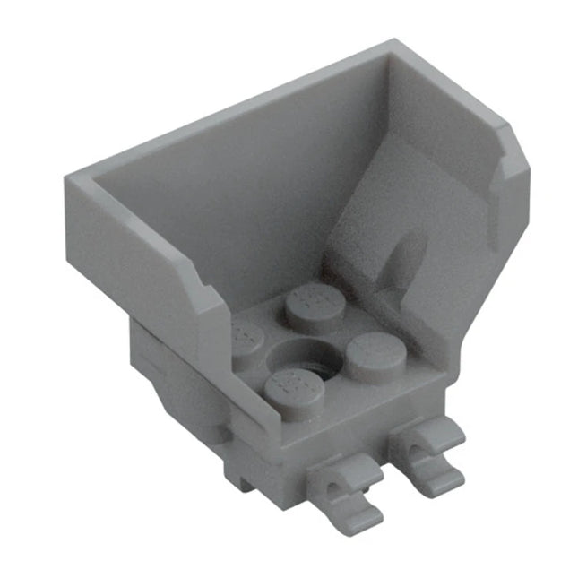 LEGO Plate, Cockpit 4 x 2 x 3 with Pin Hole and 2 Clips, Light Grey [27167] 6453106