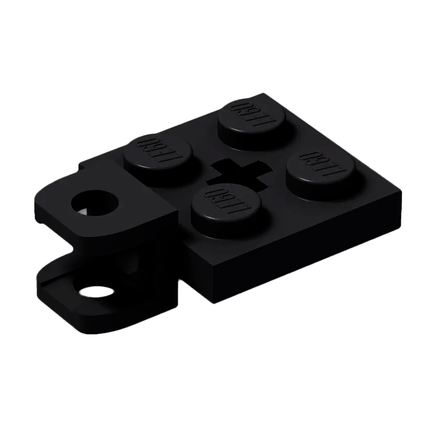 LEGO Plate, Modified 2 x 2 with Tow Ball Socket, Axle Hole, Black [63082] 6273226