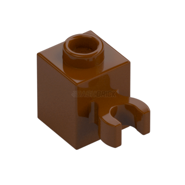 LEGO Brick, Modified 1 x 1 with Clip (Vertical Grip), Reddish Brown [60475b] 6325717