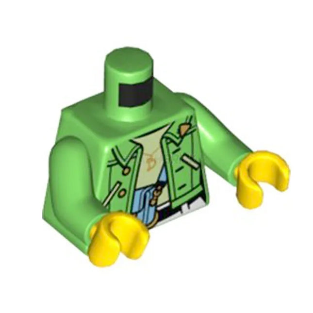 LEGO Minifigure Part - Torso Jacket, Bright Green, Gold 'D' Necklace, Dragon Head [973pb5059c01] 6378414