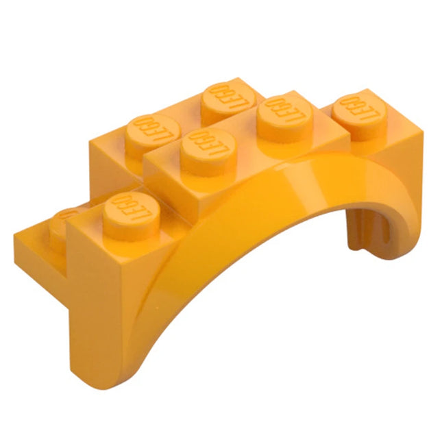LEGO Vehicle, Mudguard 4 x 2 1/2 x 2 with Arch Round, Solid Studs, and Rounded Legs, Bright Light Orange [35789] 6421680