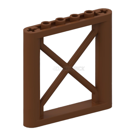 LEGO Support 1 x 6 x 5 Girder Rectangular, Reddish Brown [64448]