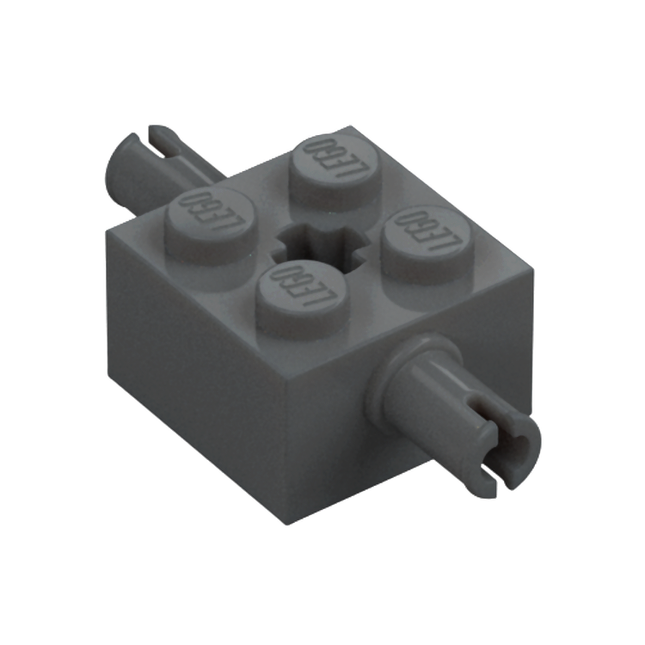 LEGO Brick, Modified 2 x 2 with Pins and Axle Hole, Dark Grey [30000] 6405646