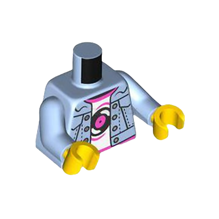 LEGO Minifigure Part - Torso, Jacket, Dark Pink Trim, Vinyl Record print [973pb5379c01] 6452834