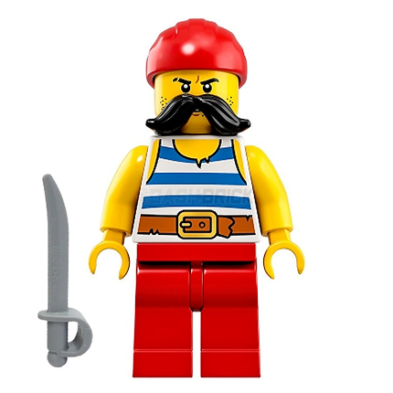 LEGO Minifigure - Pirate, Starboard, Mostach, Red Bandana [PIRATES]