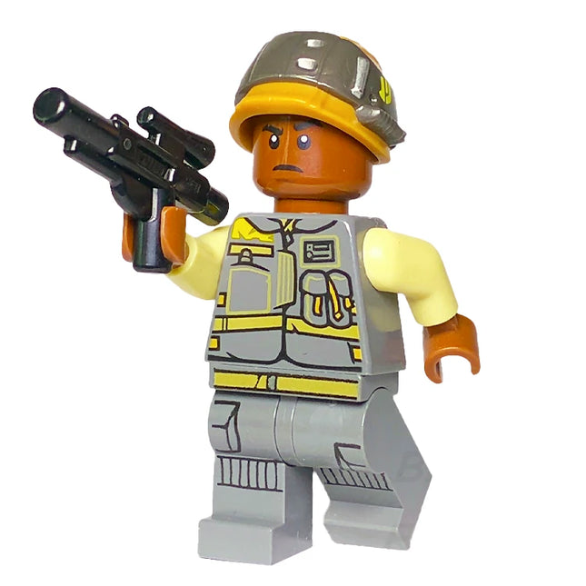 LEGO Minifigure - Rebel Trooper - Reddish Brown Head, Helmet with Pearl Dark Gray Band (Corporal Tonc) (2017) [STAR WARS]