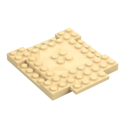 LEGO Brick, Modified 8 x 8 x 2/3 with 1 x 4 Indentations and 1 x 4 Plate, Tan [15624] 6544502