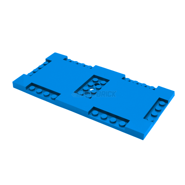 LEGO Brick, Modified 8 x 16 x 2/3 with 1 x 4 and 2 x 4 Indentations, Dark Azure [71772]