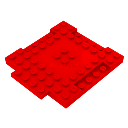 LEGO Brick, Modified 8 x 8 x 2/3 with 1 x 4 Indentations and 1 x 4 Plate, Red [15624] 6384668