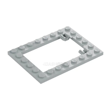LEGO Plate, Modified 6 x 8 Trap Door Frame Horizontal, Light Grey [92107] 6152230
