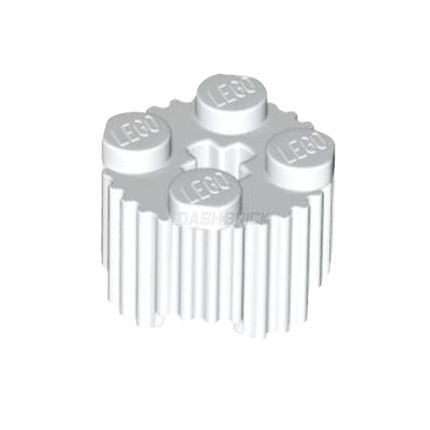 LEGO Brick, Round 2 x 2 with Axle Hole and Grille / Fluted Profile, White [92947] 4650644