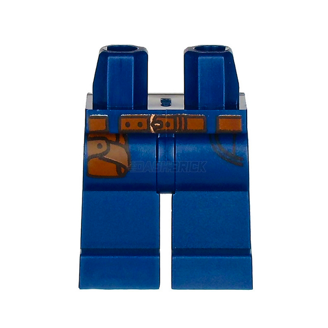 LEGO Minifigure Parts - Hips and Legs, Brown Belt, Hip Holster, Dark Blue [970c00pb0821]