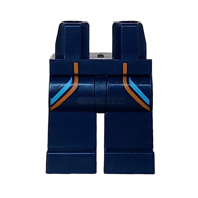 LEGO Minifigure Parts - Hips and Legs, Stripes, Dark Blue [970c00pb1514]