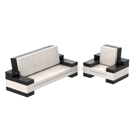 LEGO "Superior Lounge" - Adjustable, Black & White [MiniMOC]