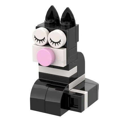 LEGO "Brick Kitty - Domino" Black and White, Sleeping [MiniMOC]