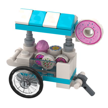 LEGO "Sweet Circle Donut Cart" - Brickside Delights Wagon #3 [MiniMOC]