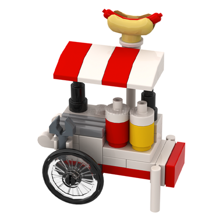 LEGO "Sizzlin' Brickers Hotdog Cart" - Brickside Delights Wagon #4 [MiniMOC]