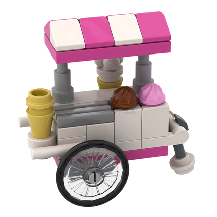 LEGO "Brick Licks Ice-Cream Cart" - Brickside Delights Wagon #2 [MiniMOC]