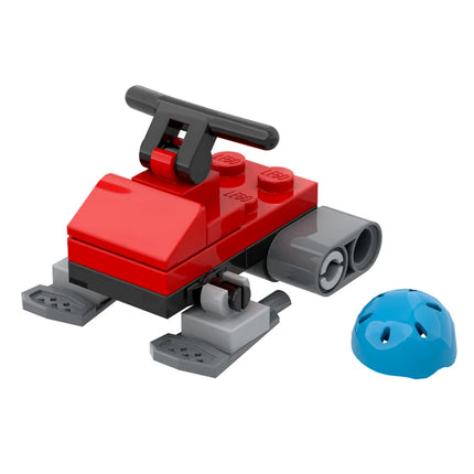LEGO "Children's Snowmobile" - Red, with Helmet [MiniMOC]
